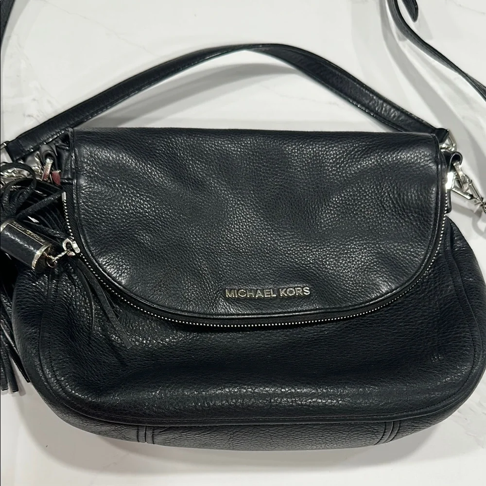 Michael Kors Black Shoulder Purse with Black and White Wallet